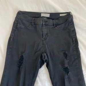 PACSUN Black Distressed Jeggings Ankle Super stretch